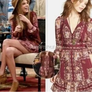 Free People plum floral multi print dress